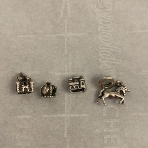 Pandora castles unicorn crown charms